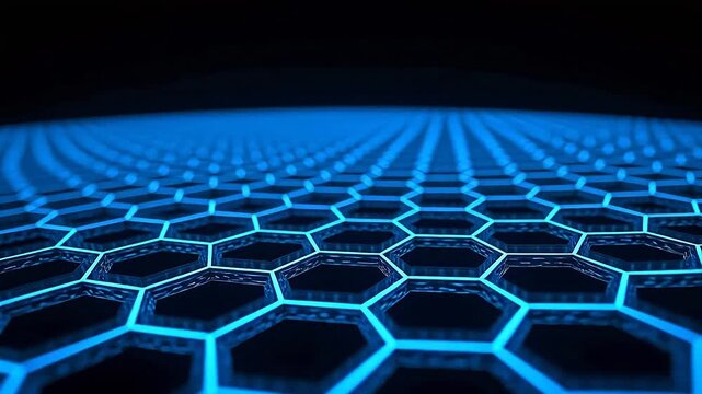 Blue hexagonal grid pattern