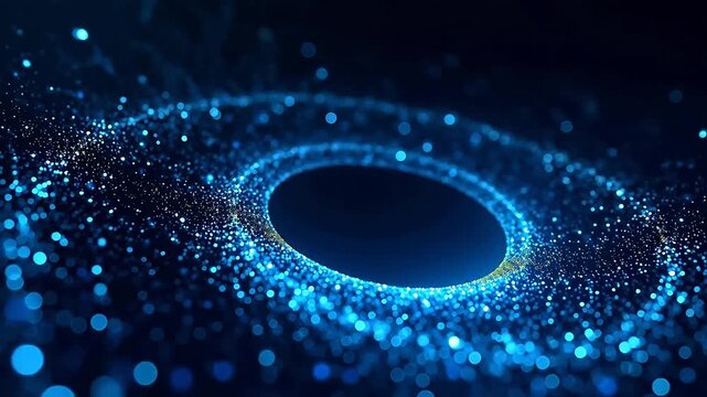Blue glowing circular particle pattern