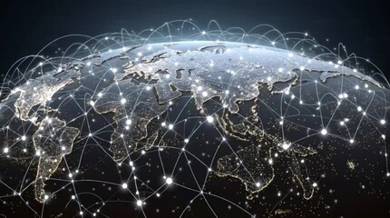 Global network connecting the world with digital connectivity - Powered by Adobe