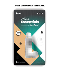 Winter essentials product Social media post design template