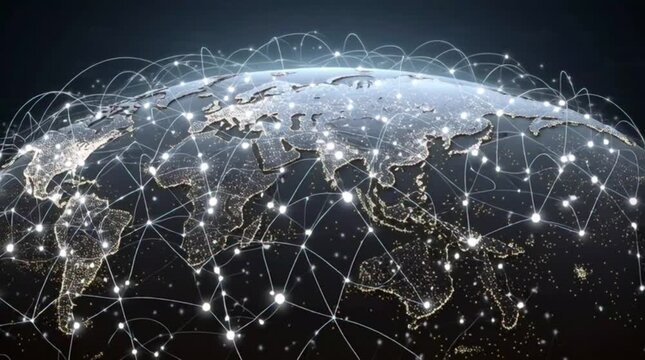Global network connecting the world with digital connectivity