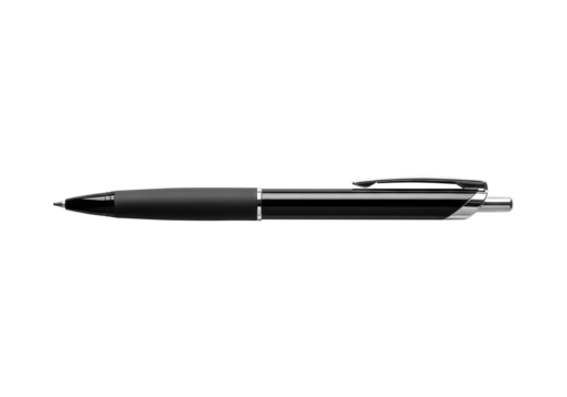 A professional black writing instrument, offering smooth precision for daily documentation, creative note-taking, and academic tasks in various settings, isolated