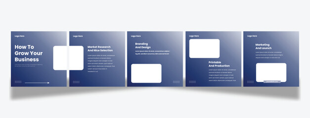 Professional Business Growth Instagram Carousel Template for Marketing & Branding