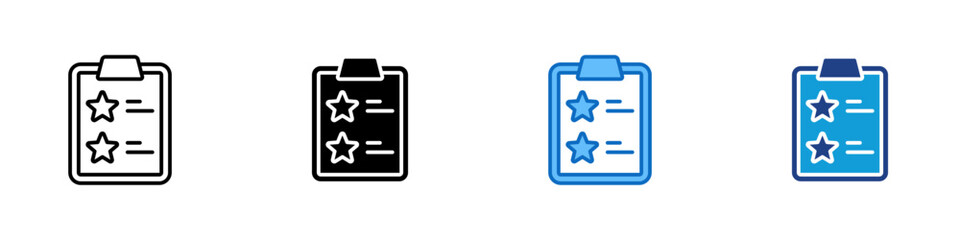 Obraz premium Task Priority Multiple Style Icon Design Vector - clipboard with marked items representing prioritization, task management, and workflow planning