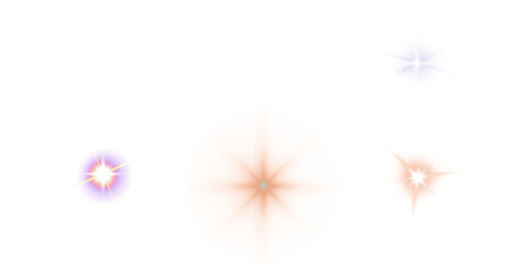 Collection of six abstract UFO and colorful explosion light effects PNG image