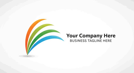 Colorful Abstract Logo with Curved Lines and Gradient Colors, Modern Design.