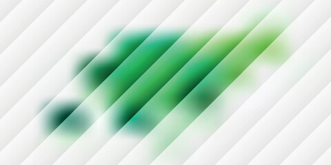 Obraz premium Abstract background with a vibrant green splash on a white surface with diagonal stripes.