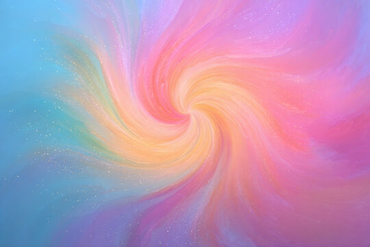 vibrant abstract pastel swirl with glittering particles