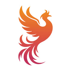 Obraz premium phoenix bird flame fire rebirth mythical creature flying logo