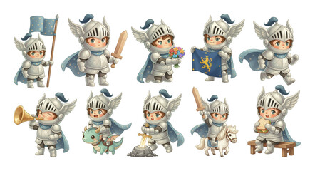 Fun Knight Cute Kids Illustration Collection