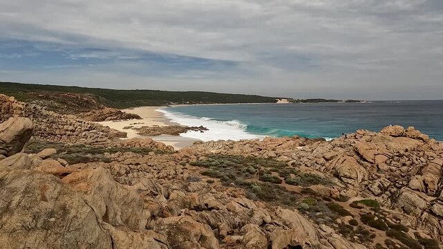 Injidup Beach, Rugged Western Australian Coastline with Unique Natural Spa, Turquoise Waters, and Granite Rocks