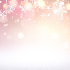A whimsical pink and white Christmas background adorned with delicate snowflakes, creating a festive and cheerful atmosphere perfect for holiday designs.