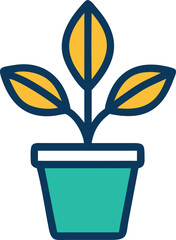 Vector icon of a potted tree.