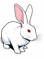 Obraz premium foraging white rabbit illustration