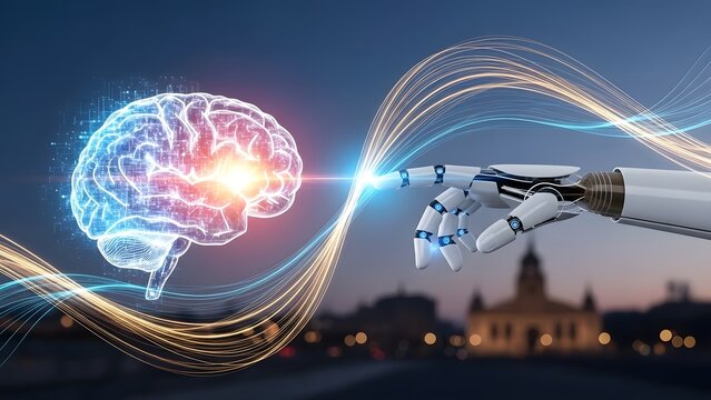 AI Robot Hand Connects Digital Brain