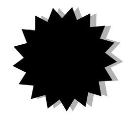 Black burst badge with shadow