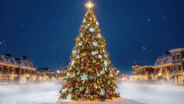 christmas tree in the snow