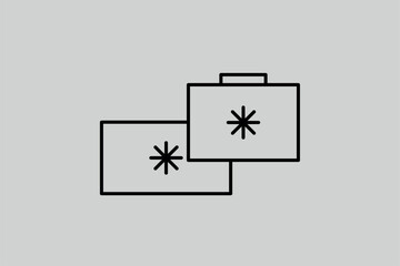 bag illustration in line style design. Vector illustration.	