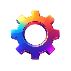 Colorful Gear Illustration Symbolizing Technology Progress and Modern Industrial Solutions