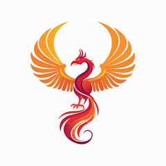Fototapeta premium Elegant Phoenix Logo Design Showcasing Rebirth Power and Graceful Flight