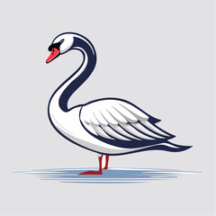 Fototapeta premium Elegant swan illustration in vector format showcasing grace and beauty