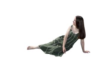 A young attractive woman in dress isolated