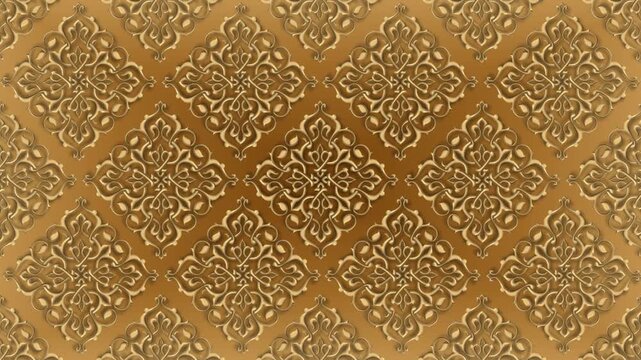 Golden Arabesque Islamic Persian Patterns Video Background designed with forme effects.