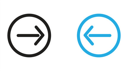 right and left arrow button icons, vector illustration