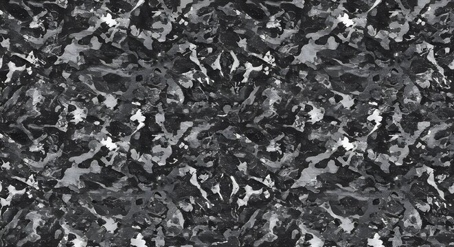 Symmetrical grayscale abstract pattern, textured, organic shapes, repeating motif, moody, dark, expressive - Powered by Adobe