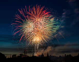fireworks over the city