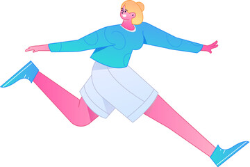 Running character vector flat gradient illustration
