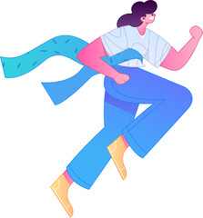 Running character vector flat gradient illustration
