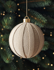 Christmas Bauble with Knitted Pattern