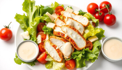 Caesar Salad with Crispy Chicken and Parmesan