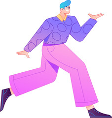 Running character vector flat gradient illustration
