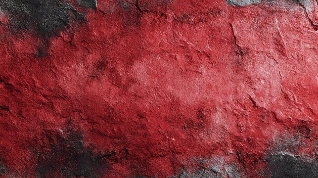 Abstract textured red and black painting with visible brushstrokes.