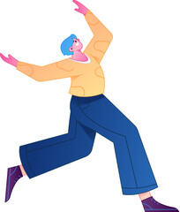 Running character vector flat gradient illustration
