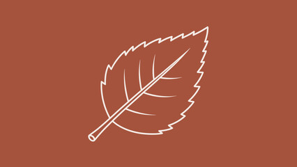 Illustration of a leaf with serrated edges on a brown background.