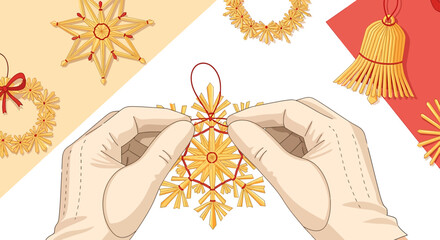 Crafting straw ornaments: A step-by-step guide to making traditional holiday decorations at home