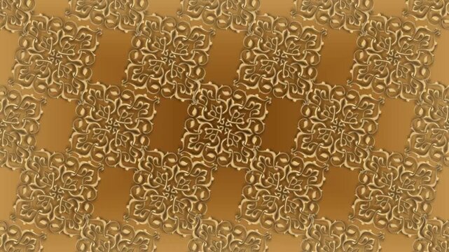 Golden Arabesque Persian Patterns Video Background with Rotation Effects.