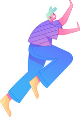 Running character vector flat gradient illustration
