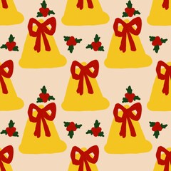 seamless pattern with christmas bells
