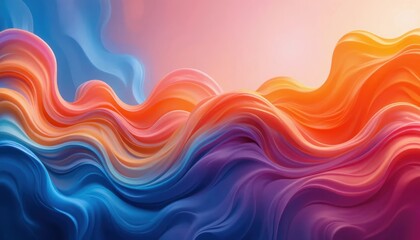 Colorful waves of abstract art showcasing vibrant hues and fluid forms Generative AI