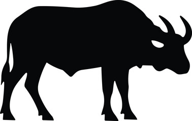 Buffalo Silhouette Illustration – Wild Bison Animal Graphic Vector Isolated on Transparent Background