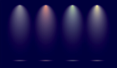 Colored spotlights light rays png