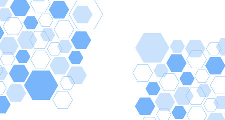 Abstract blue hexagon shape for frame illustration design