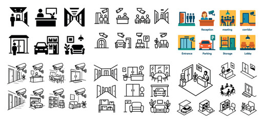 Office and security icon collection