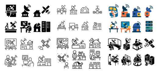 Obraz premium Satellite communication icons collection