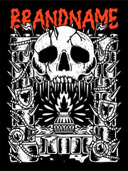 tshirt illustration design metal band merchandise skull