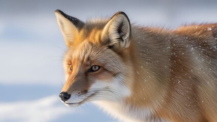 Fototapeta premium Camels Walking in Desert at Sunset